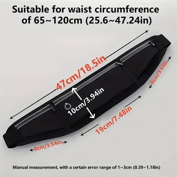 Unisex Ultra Thin Adjustable Waist Pack for Running Gym