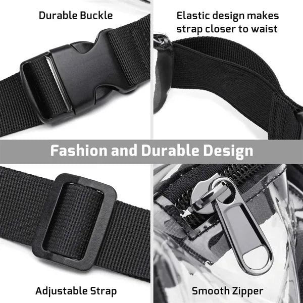 Unisex Transparent Waist Purse with Adjustable Belt