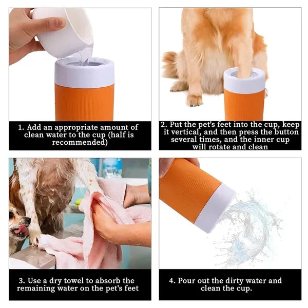 Pet Foot Washer Cleaning Cup Soft Brush Portable