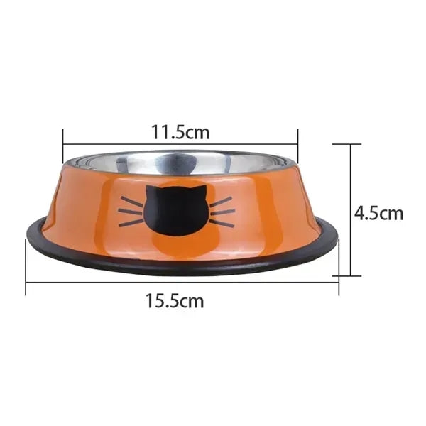 Stainless Steel Pet Dog Bowl with Rubber Base
