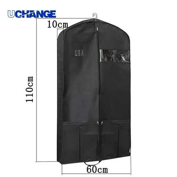Water Resistant Hanging Garment Bag With Shoe Pockets