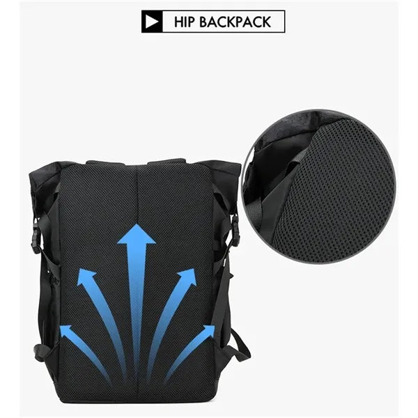 Travel Modern Daypack Water-resistant RollTop Backpack