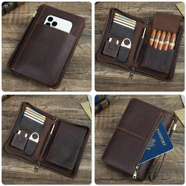Portable Leather Cigar Storage Case
