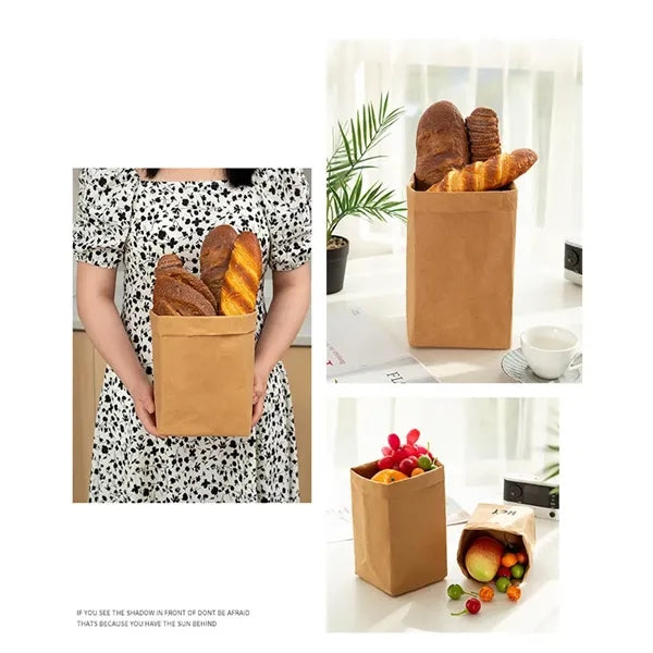 Multiuse Washable Kraft Paper Storage Bag