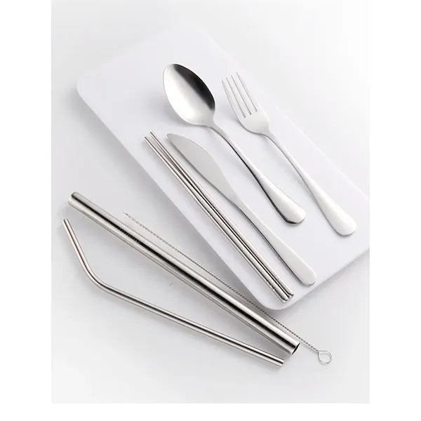 Portable 7 pcs Stainless Steel Cutlery Set