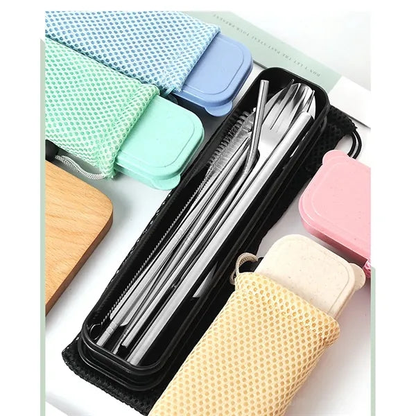 Portable 7 pcs Stainless Steel Cutlery Set