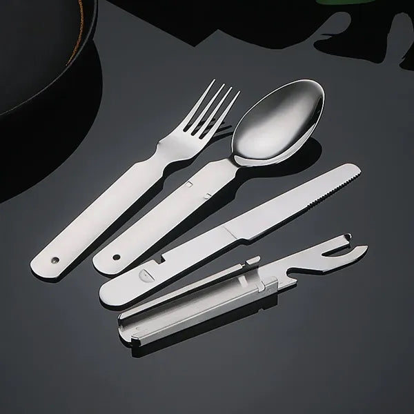 Camping Stainless Steel Foldable Cutlery Set