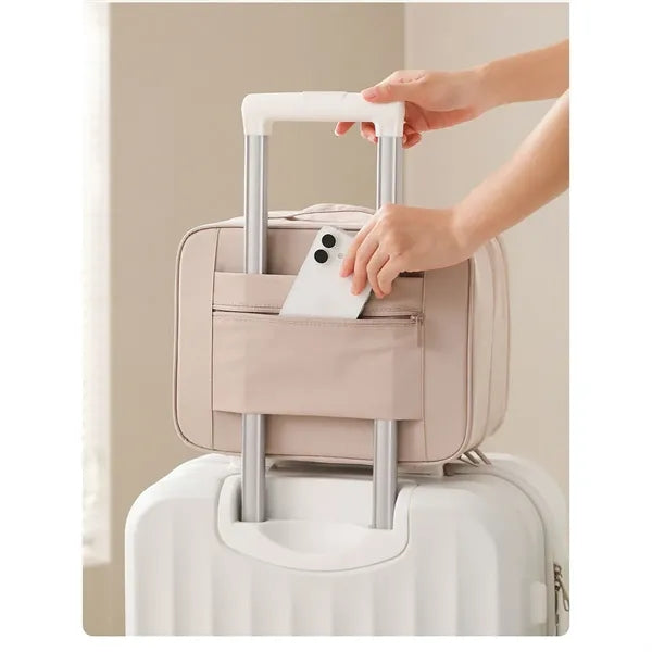 Portable three-layer shoe storage bag
