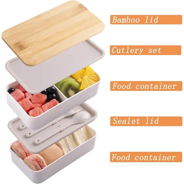 2 Layer Bento Box Bamboo