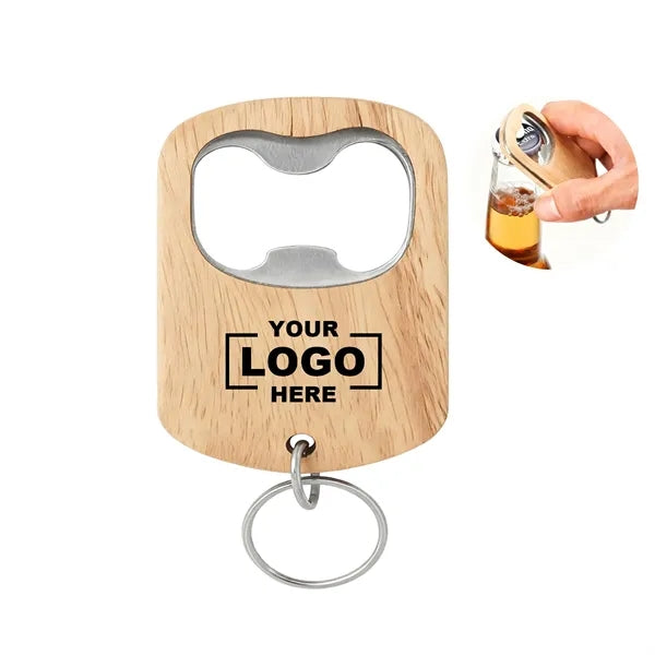 Wooden Bottle Opener Keychain