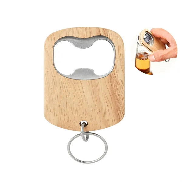 Wooden Bottle Opener Keychain