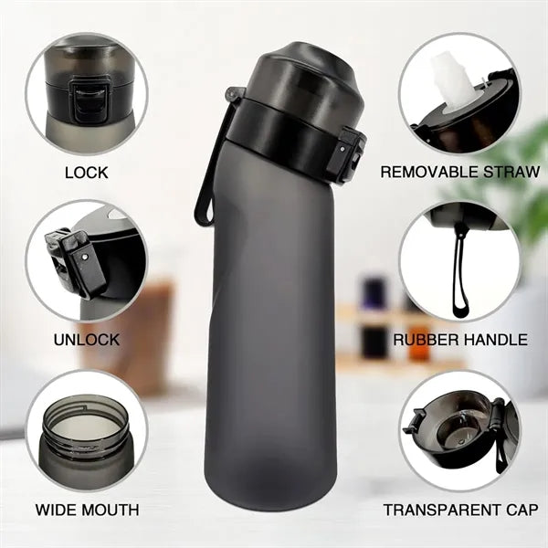 650ml Sports Air Water Bottle With 1 Flavor Pod BPA Free