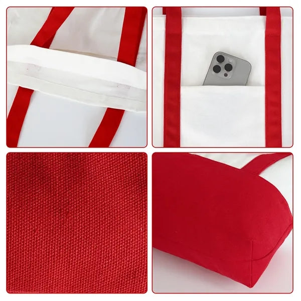 12 oz. Two-Tone Canvas Tote with Reinforced Handles