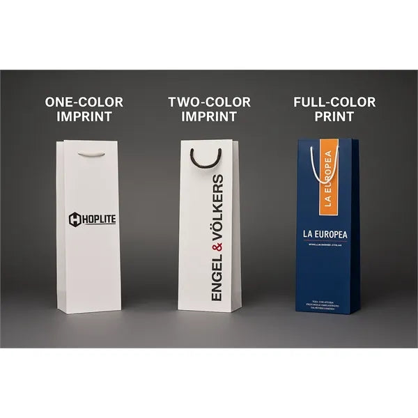 Full Color Laminated Eurotote Bottle Bag 16.5" H x 5.5" W