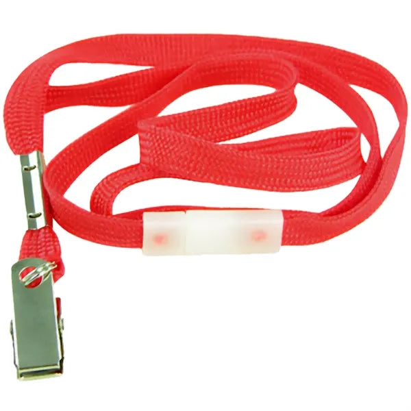 Flat Nylon Breakaway Lanyard with Bulldog Clip