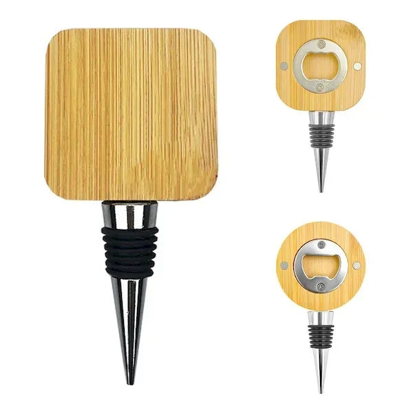 Bamboo Wine Stopper With Bottle Opener