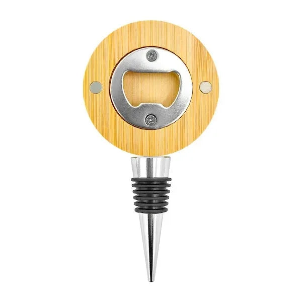 Bamboo Wine Stopper With Bottle Opener
