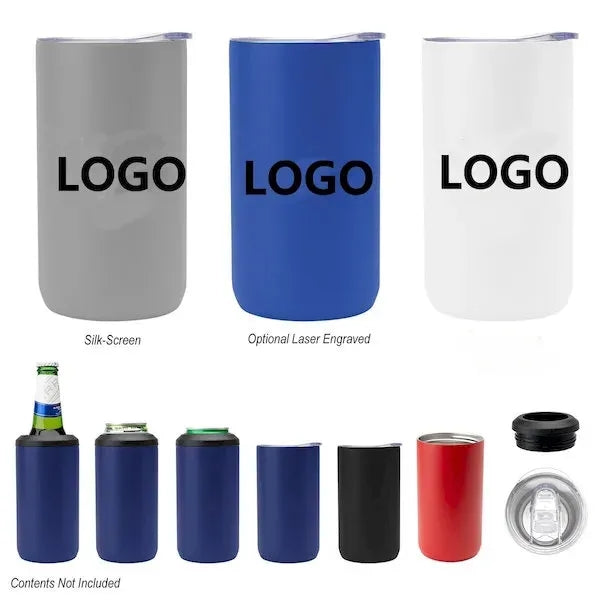 12 Oz. Full Laser 4-In-1 Double Walled Can Cooler