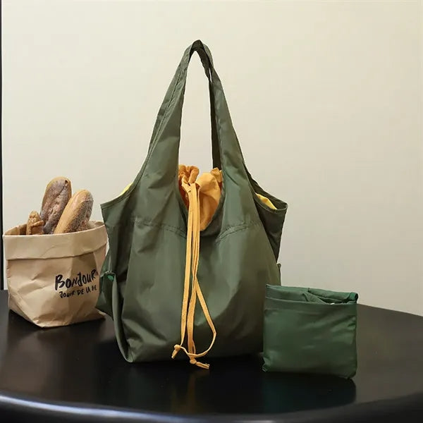 Large-Capacity Waterproof Folding Hand-Held Shopping Bag