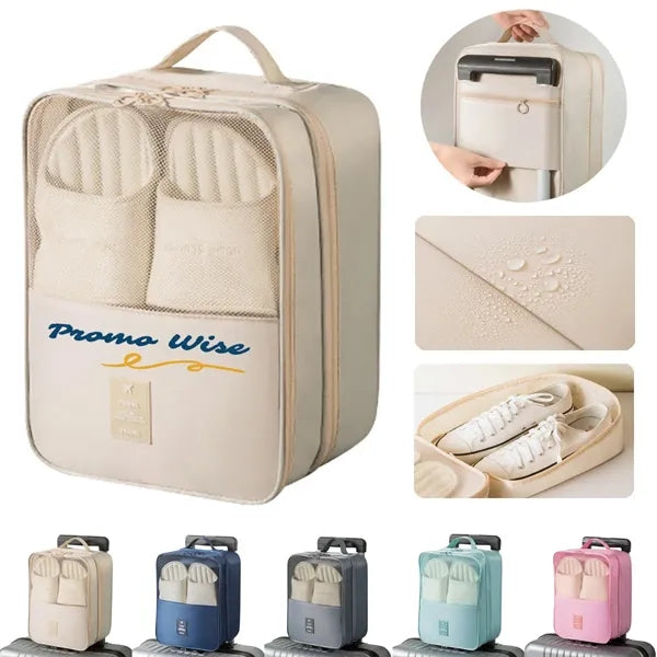 Waterproof Travel Storage Three-Layer Shoe Bag with Handle