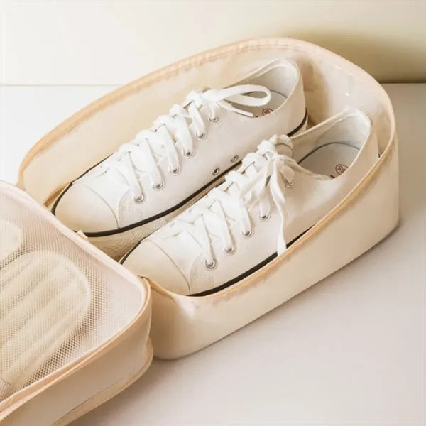 Waterproof Travel Storage Three-Layer Shoe Bag with Handle