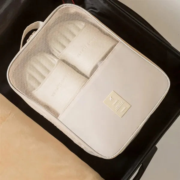 Waterproof Travel Storage Three-Layer Shoe Bag with Handle