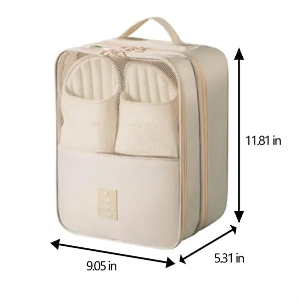 Waterproof Travel Storage Three-Layer Shoe Bag with Handle
