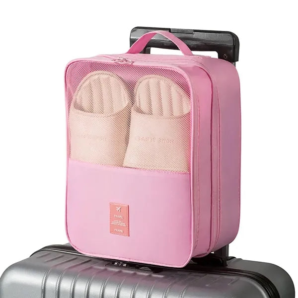 Waterproof Travel Storage Three-Layer Shoe Bag with Handle