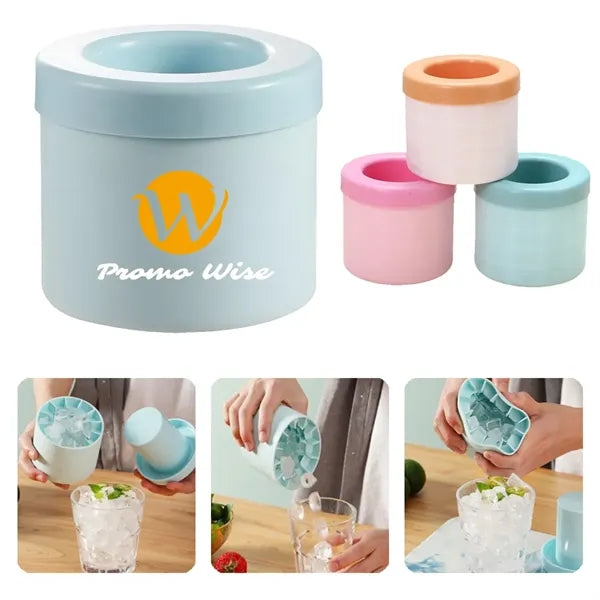 Silicone Round Bucket Tray Holds 60 Ice Cubes