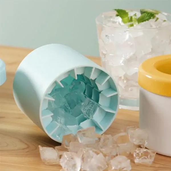 Silicone Round Bucket Tray Holds 60 Ice Cubes