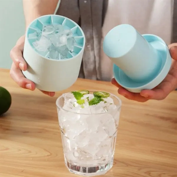 Silicone Round Bucket Tray Holds 60 Ice Cubes