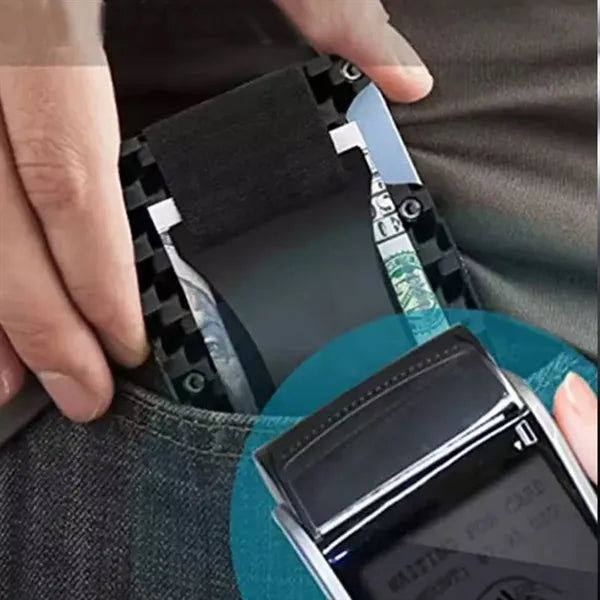 Metal Card Holder Rifd Anti-Theft Brush With Elastic Band