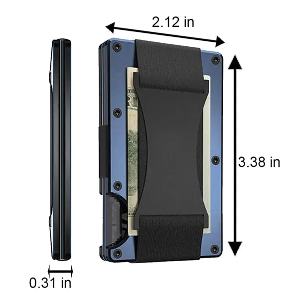 Metal Card Holder Rifd Anti-Theft Brush With Elastic Band