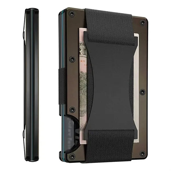 Metal Card Holder Rifd Anti-Theft Brush With Elastic Band