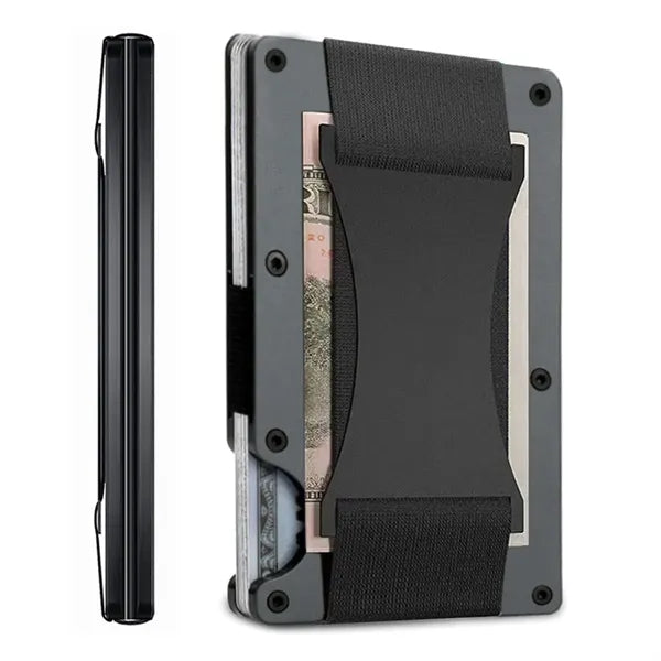 Metal Card Holder Rifd Anti-Theft Brush With Elastic Band