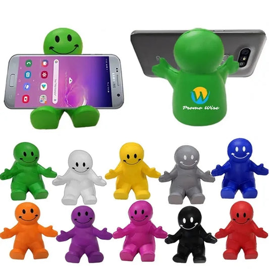 Fun Colorful Squeezable Smiley Face PU Mobile Phone Holder