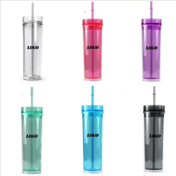 Plastic Cup With Lid And Straw