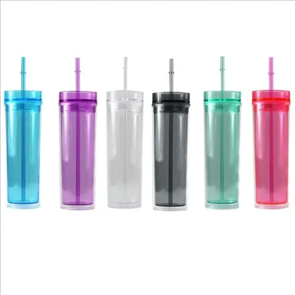 Plastic Cup With Lid And Straw