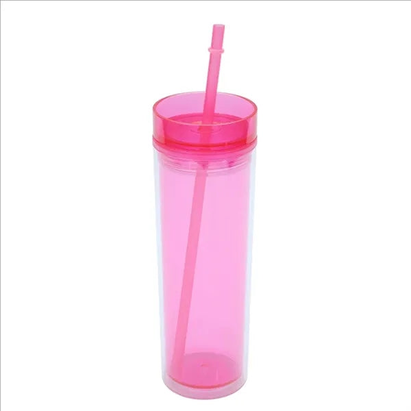 Plastic Cup With Lid And Straw