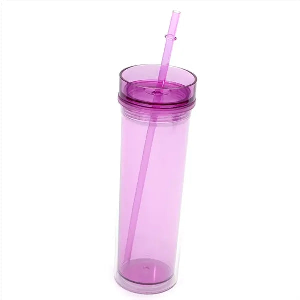 Plastic Cup With Lid And Straw
