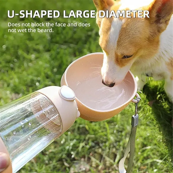 Portable Dog Water Bottle With Food Container