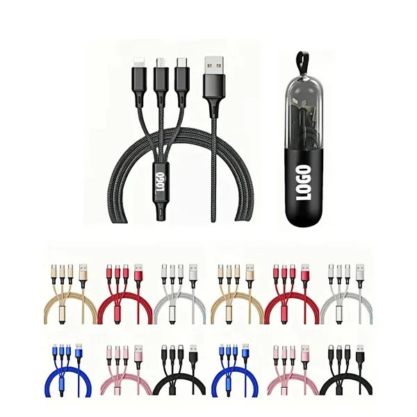 3 In 1 Portable Fast Charging Cable With Key Loop.