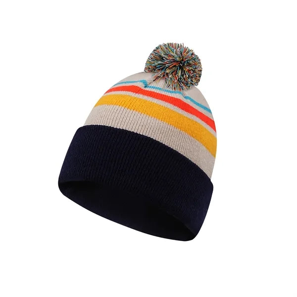 Vibrant Striped Knit Beanie