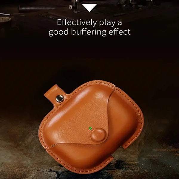 Premium Slim Business Casual Travel Leather Earphone Case