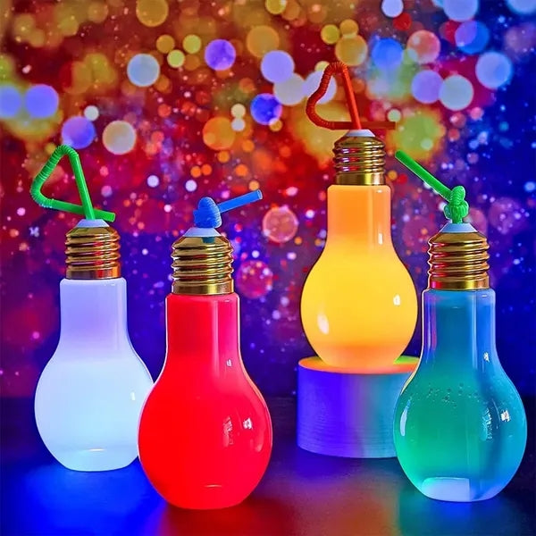 400ml Screw Lid Light Bulb Shape Juice Bottle Glass Jar