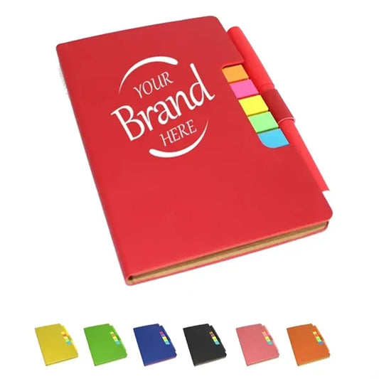 Notebook With Sticky Notes and Pen