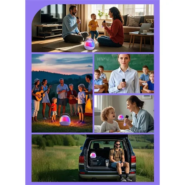 Wireless Bluetooth Karaoke Speaker with Dual Microphones