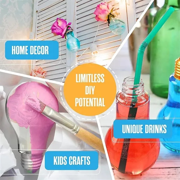 100ML Plastic Light Bulb Juice Drink Bottle Candy Decor Jar
