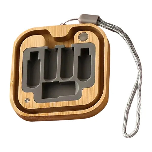 Eco Bamboo Multi Charging Cable Set Portable Storage Box