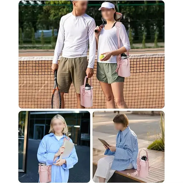 Water Bottle Carrier Strap Bag with Pocket for Storage